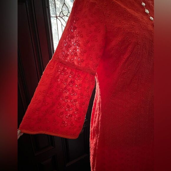 Nanette Lepore Bell Sleeve Flounce Dress Size 10 Made in the USA Size 4 MSRP$248 - Picture 3 of 6